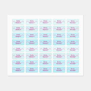 Rainbow Design Kids' Name Clothing School Labels