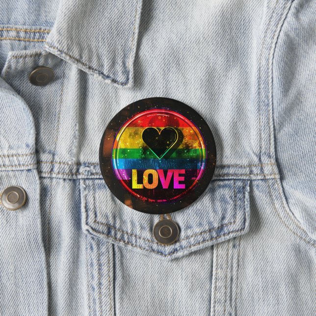 Rainbow Design Love Digital Art 7.5 Cm Round Badge (In Situ)