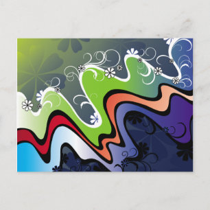 rainbow design postcard