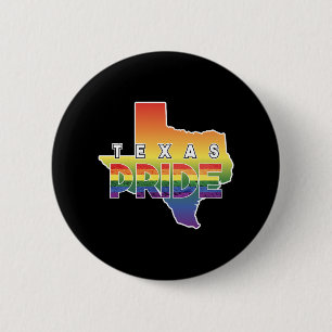 Rainbow Design Texas Map for proud LGBT+ Texan 6 Cm Round Badge