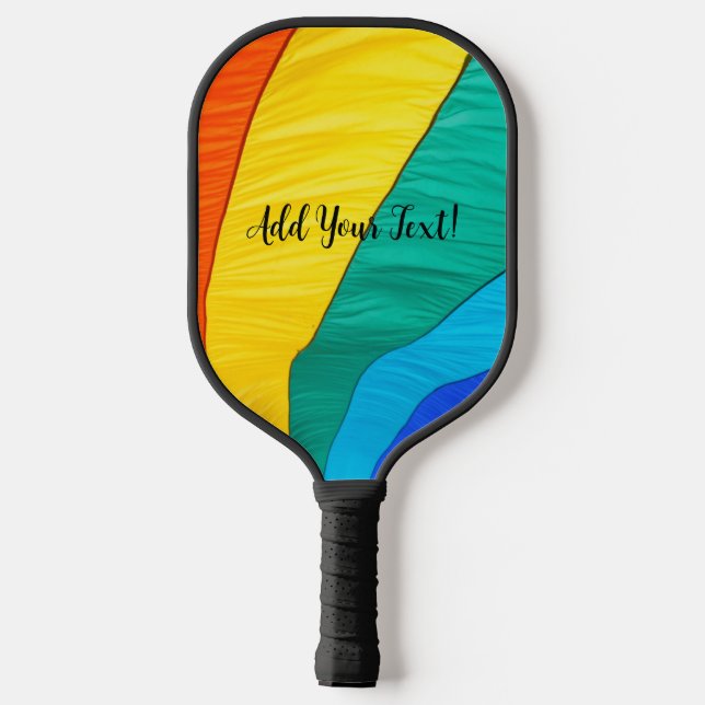 Rainbow Design with Personalization  Pickleball Paddle (Back)