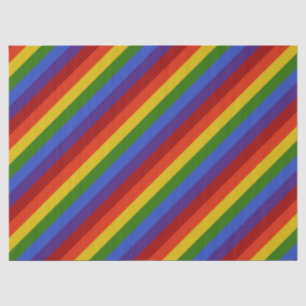 Rainbow Diagonal Classic Stripes Retro Tissue Paper