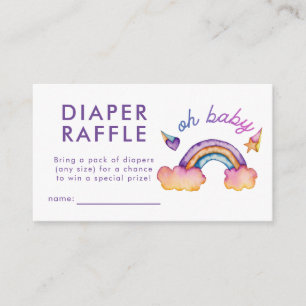 Rainbow Diaper Raffle Ticket Enclosure Card