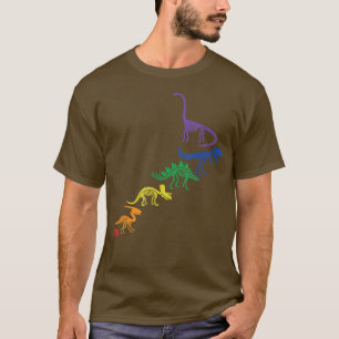 Rainbow Dinosaur Queer T Re Fossil Skeletons LGBT  T-Shirt