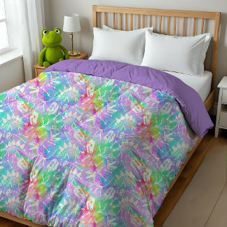 Rainbow Dinosaur Skeleton Pattern with Fossil  Fabric