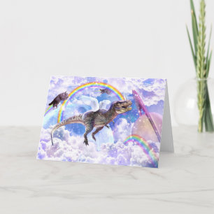 Rainbow dinosaur unicorn dinocorn                  card