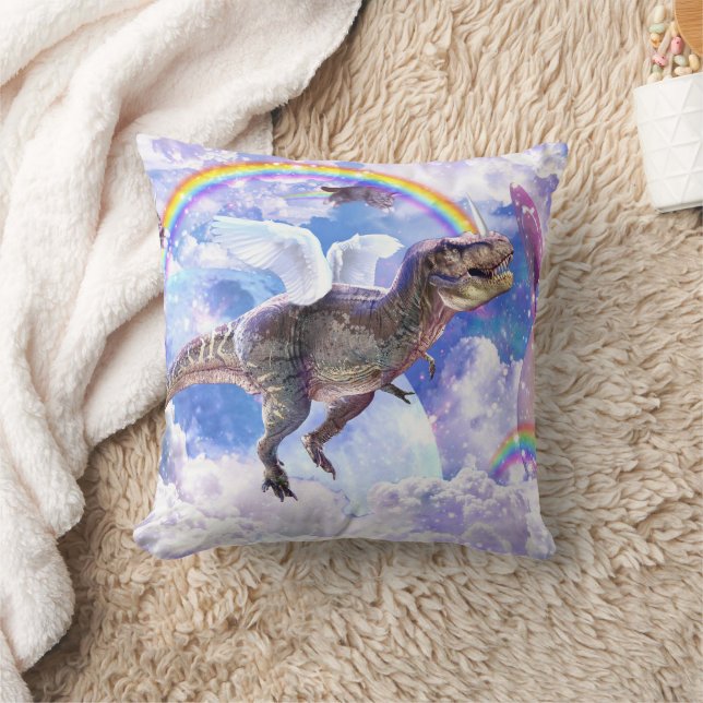 Rainbow dinosaur unicorn dinocorn                  cushion (Blanket)