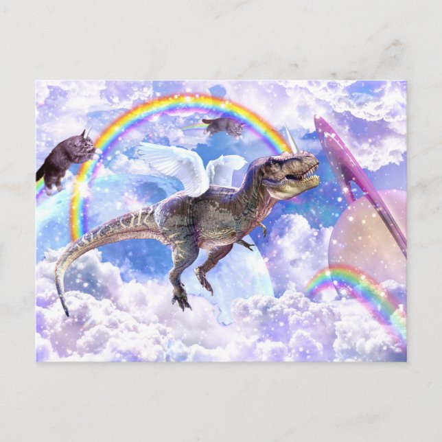 Rainbow dinosaur unicorn dinocorn                  postcard (Front)