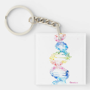 Rainbow DNA Key Ring