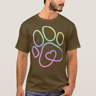 Rainbow dog paw dogs master dog owner dog breed T-Shirt