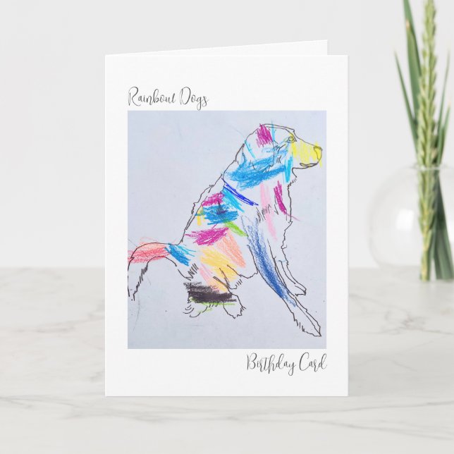 Rainbow Dog's Birthday Card (Front)