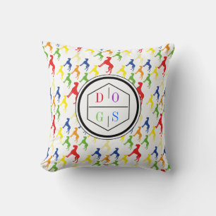 Rainbow dogs cushion