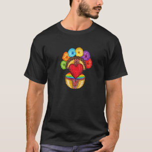 Rainbow doll Heart LGBT Amulet colourful flower cr T-Shirt