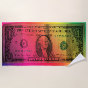 Rainbow dollar beach towel