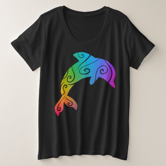 Rainbow Dolphin Inspirational Shirt (Design Front)