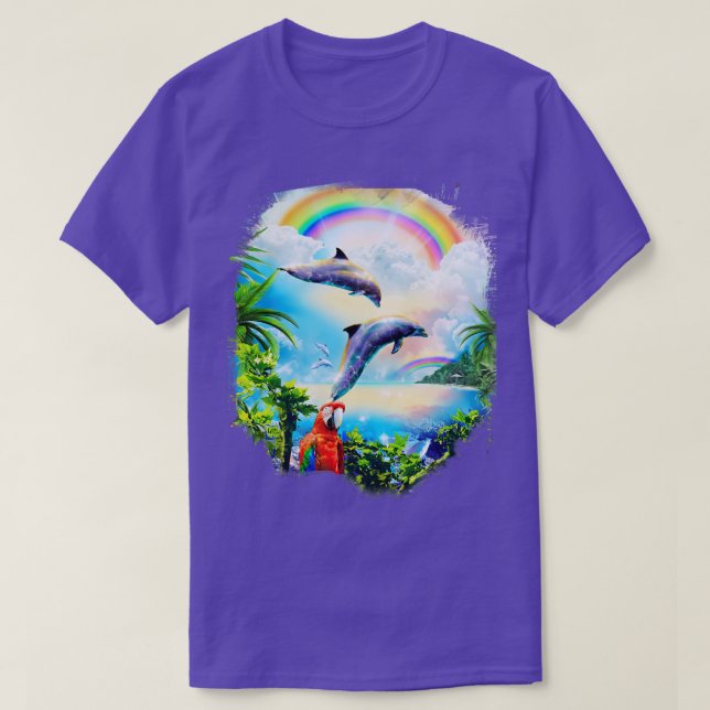 Rainbow Dolphins 3 T-Shirt (Design Front)
