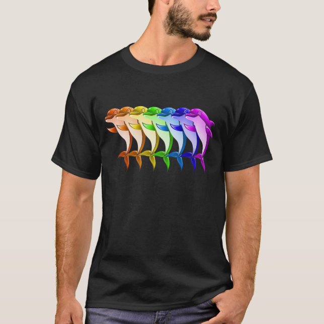 Rainbow Dolphins T-Shirt (Front)