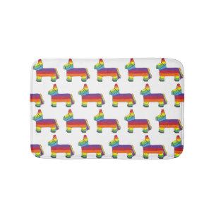 Rainbow Donkey Piñata Cinco De Mayo Party Animal Bath Mat