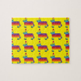 Rainbow Donkey Piñata Fiesta Birthday Party Pride Jigsaw Puzzle
