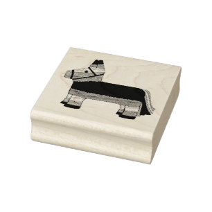 Rainbow Donkey Pinata Fiesta Party Cinco de Mayo Rubber Stamp