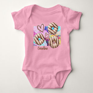 Rainbow Donut Baby Girl One-Piece Bodysuit
