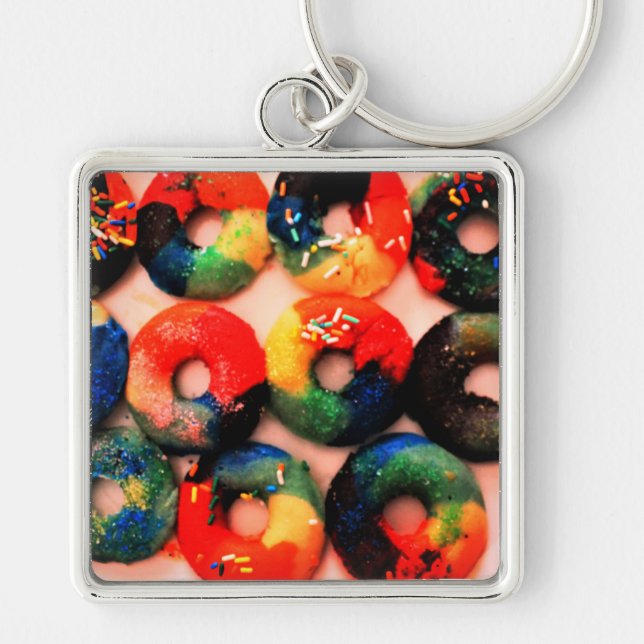 Rainbow Donuts Key Ring (Front)
