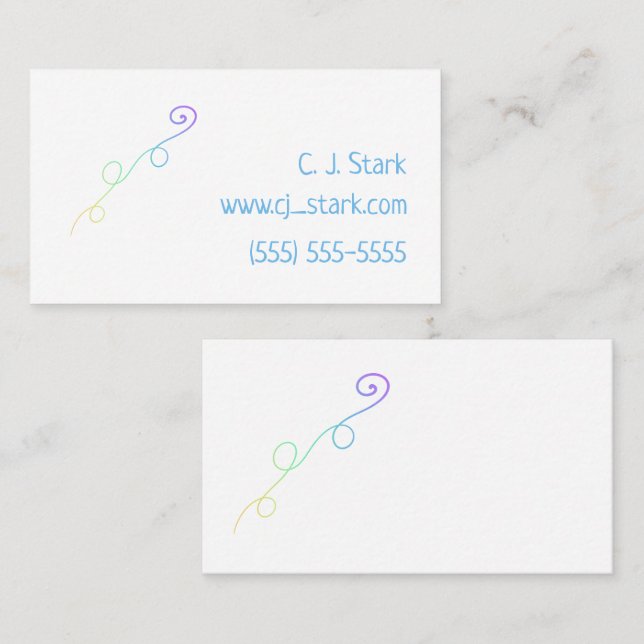 Rainbow Doodle Business Cards (Front/Back)