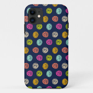 Rainbow Doodle Dot Confetti on Navy Wrapping Paper Case-Mate iPhone Case