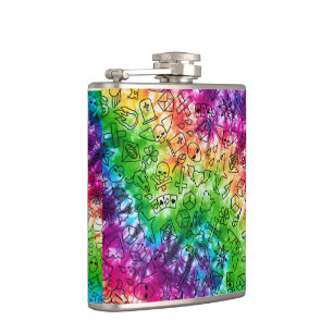 Rainbow Doodle Hip Flask