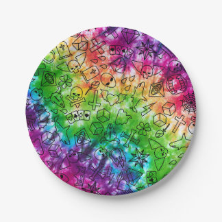 Rainbow Doodle Paper Plate