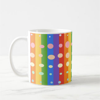 RAINBOW DOT SRIPES COFFEE MUG
