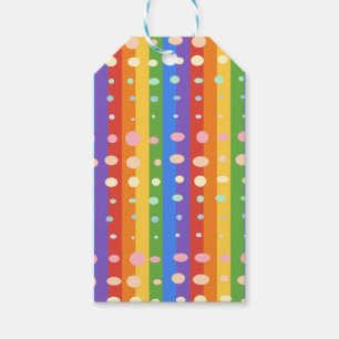 RAINBOW DOT SRIPES GIFT TAGS