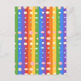 RAINBOW DOT SRIPES HOLIDAY POSTCARD