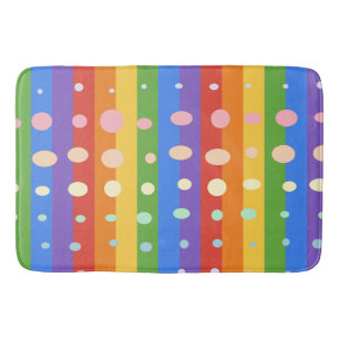 RAINBOW DOT STRIPES BATH MAT