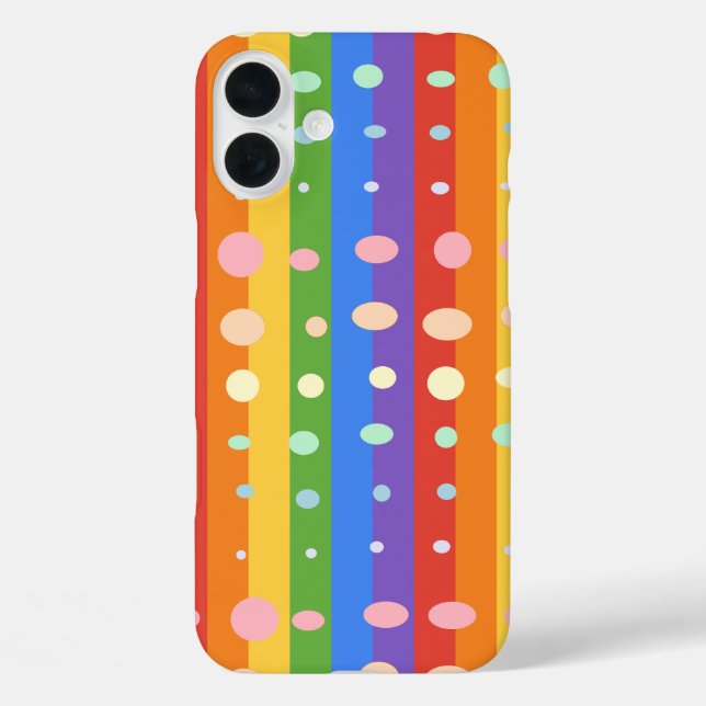 RAINBOW DOT STRIPES Case-Mate iPhone CASE (Back)