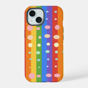 RAINBOW DOT STRIPES iPhone 15 CASE