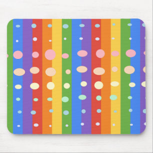RAINBOW DOT STRIPES MOUSE PAD