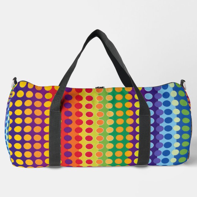 Rainbow Dots and Stripes Duffle Bag (Front)