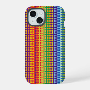 Rainbow Dots and Stripes iPhone 15 Case