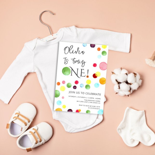 Rainbow Dots Birthday Invitation (Creator Uploaded)