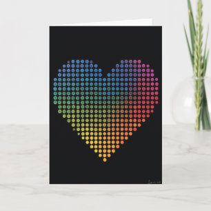 Rainbow Dots Heart Card