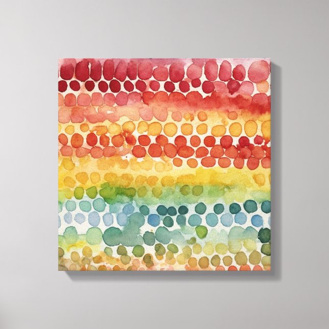 Rainbow dots Watercolor wall art (Front)