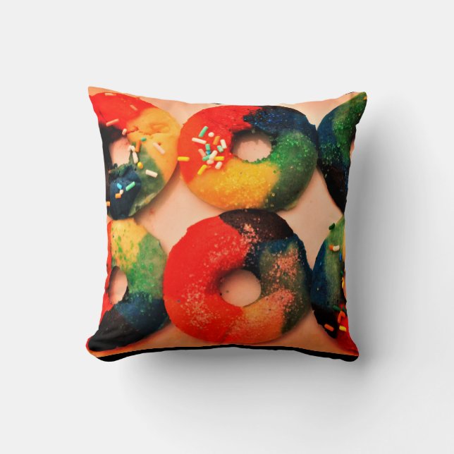 Rainbow Doughnuts Cushion (Front)