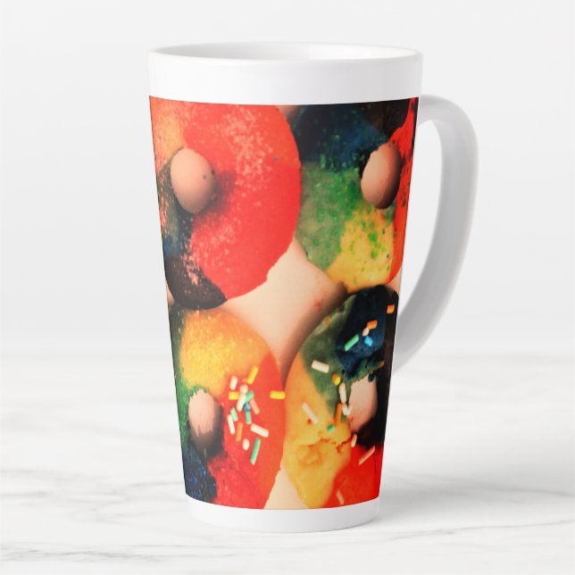 Rainbow Doughnuts   Latte Mug (Right Angle)