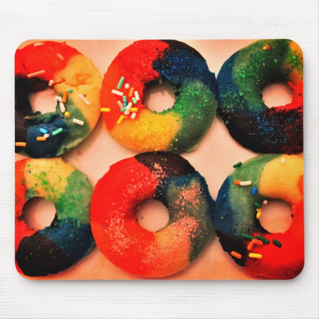 Rainbow Doughnuts Mouse Pad (Front)