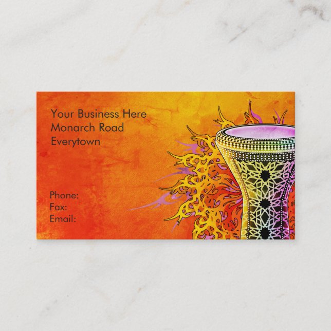 Rainbow Doumbek Business Cards (Front)
