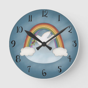 Rainbow Dove Wall Clock