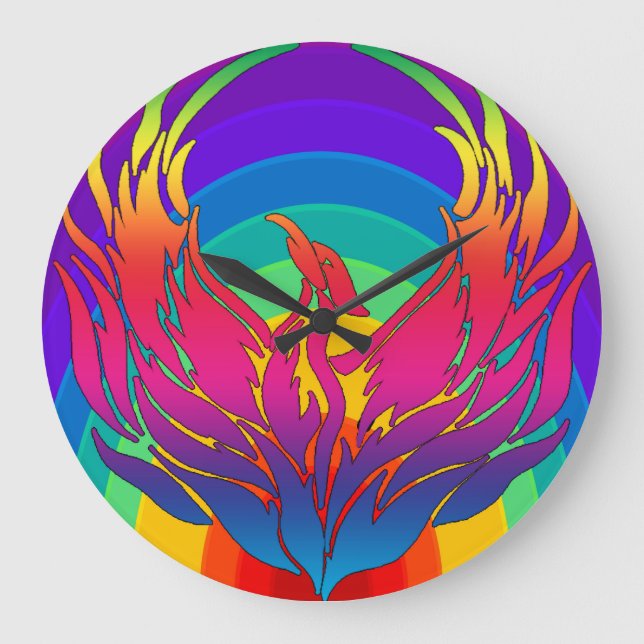 Rainbow Dragon Large Clock (Front)