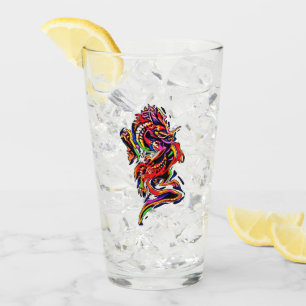 Rainbow Dragon multicolor chinese art customise Glass