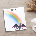 Rainbow Dragon Personalised Name  Notepad<br><div class="desc">This design was created though digital art. It may be personalised in the area provided by changing the photo and/or text. Or it can be customised by choosing the click to customise further option and delete or change the colour the background, add text, change the text colour or style, or...</div>